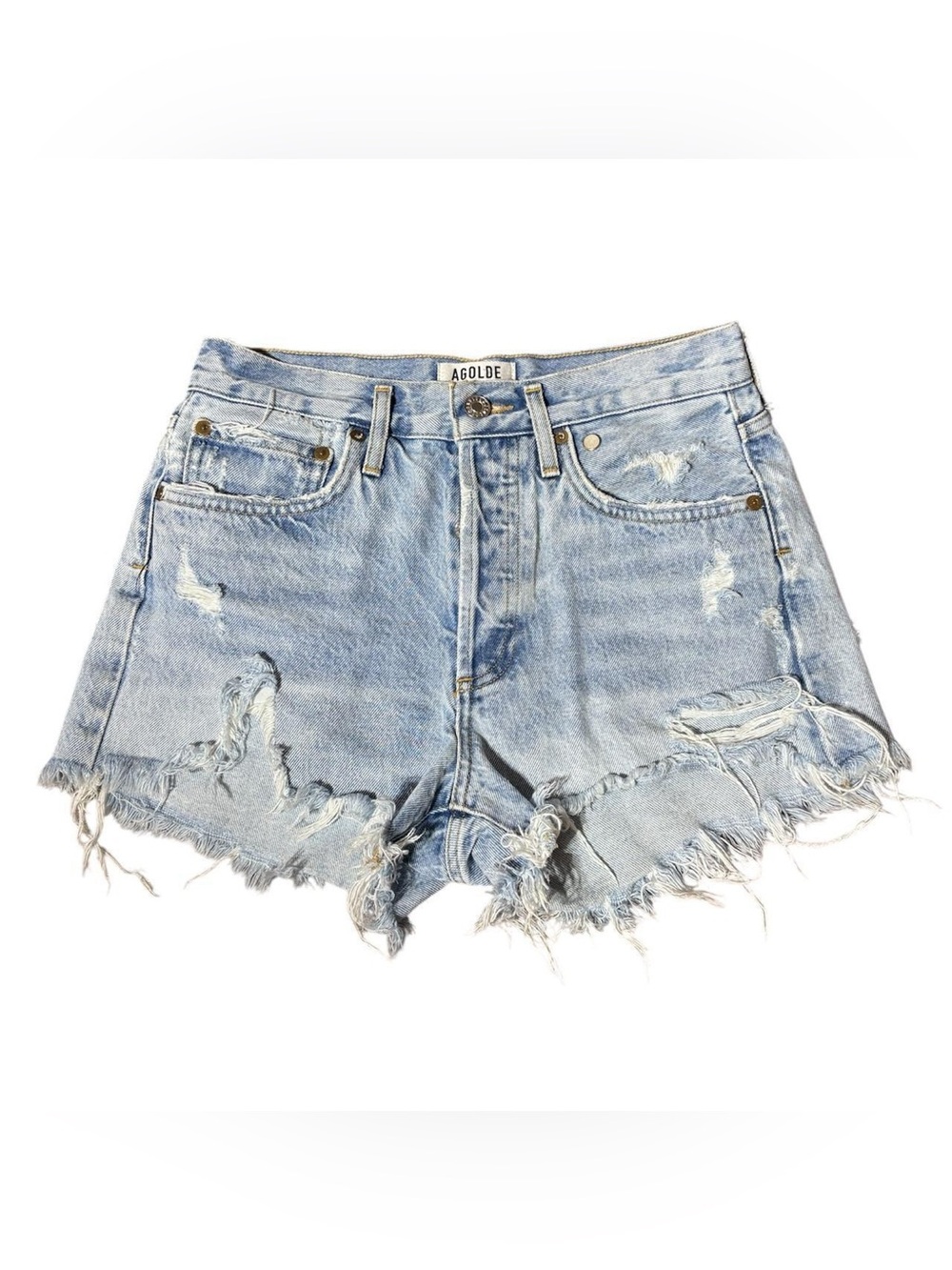 Agolde Parker Light Wash High Rise Shorts - 24